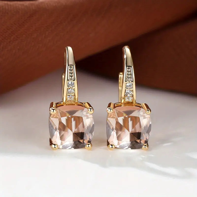 Mystic Stone Hoop Earrings | Gold