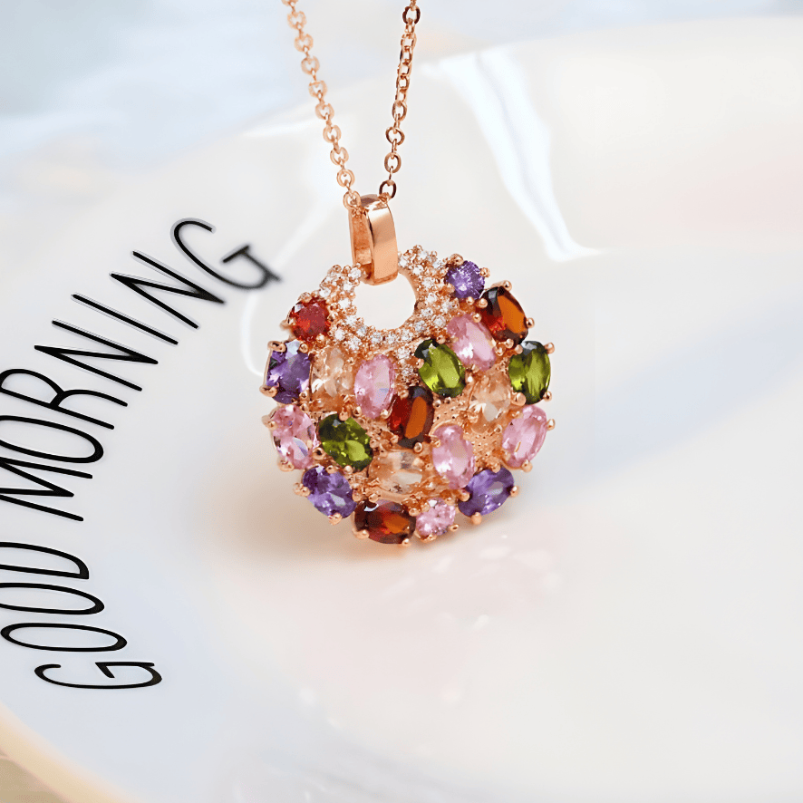 MULTI GEMSTONE CHARM NECKLACE