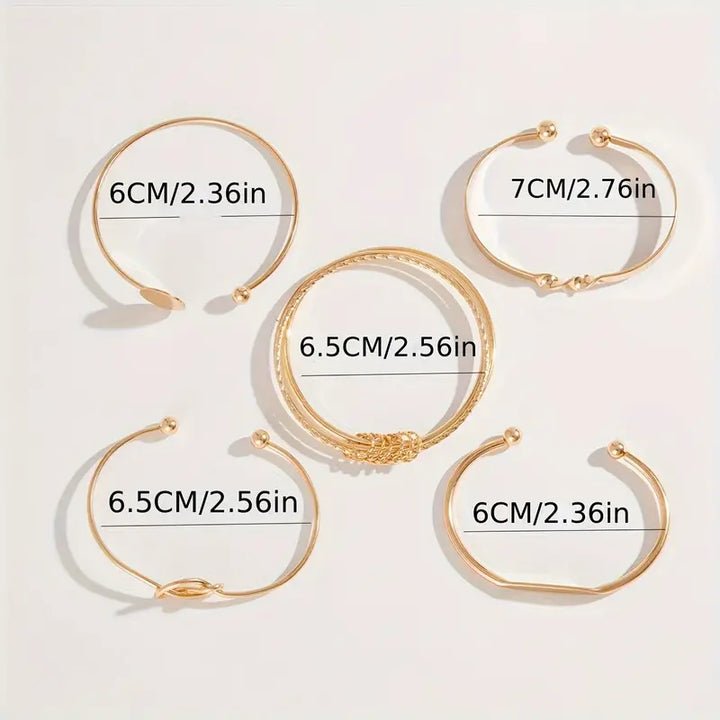 Knotted Elegance Bracelet Set | Gold