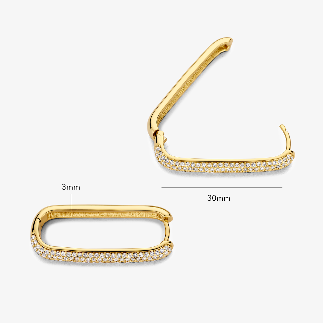 Large Icon PavÃ© Hoops | Gold 16k