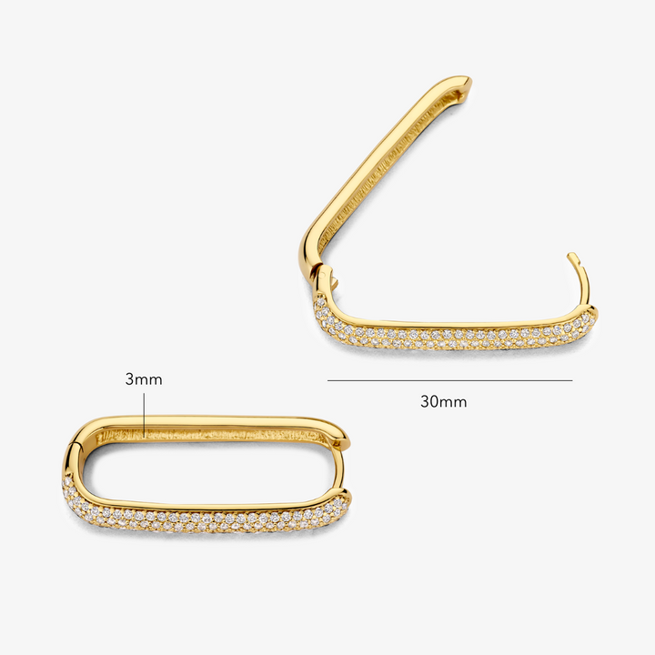 Large Icon PavÃ© Hoops | Gold 16k